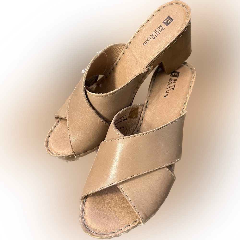 White Mountain Leather Sandals - Size 8.5 Women’s